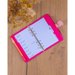 NOTIQUE Refill – Týždenný krúžkový diár s vymeniteľnými listami 2027, púdrovo ružový, 12,5 x 19 cm