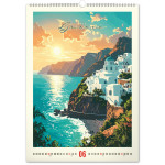 NOTIQUE Nástenný kalendár Vintage plagáty – ďaleké kraje 2027, 33 x 46 cm