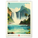 NOTIQUE Nástenný kalendár Vintage plagáty – ďaleké kraje 2027, 33 x 46 cm