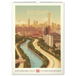 NOTIQUE Nástenný kalendár Vintage plagáty – svetové mestá 2027, 33 x 46 cm