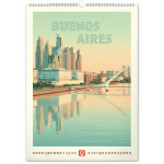 NOTIQUE Nástenný kalendár Vintage plagáty – svetové mestá 2027, 33 x 46 cm