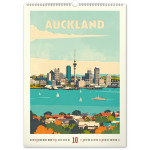 NOTIQUE Nástenný kalendár Vintage plagáty – svetové mestá 2027, 33 x 46 cm
