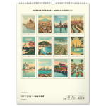 NOTIQUE Nástenný kalendár Vintage plagáty – svetové mestá 2027, 33 x 46 cm