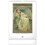 NOTIQUE Nástenný kalendár Alfons Mucha 2027, 33 x 46 cm