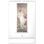 NOTIQUE Nástenný kalendár Alfons Mucha 2027, 33 x 46 cm