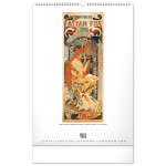 NOTIQUE Nástenný kalendár Alfons Mucha 2027, 33 x 46 cm