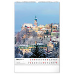 NOTIQUE Nástenný kalendár Hrady a zámky CZ 2027, 33 x 46 cm