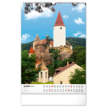 NOTIQUE Nástenný kalendár Hrady a zámky CZ 2027, 33 x 46 cm