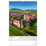 NOTIQUE Nástenný kalendár Hrady a zámky CZ 2027, 33 x 46 cm
