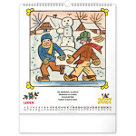 NOTIQUE Nástenný kalendár Josef Lada – Riekanky CZ 2027, 30 x 34 cm