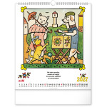 NOTIQUE Nástenný kalendár Josef Lada – Riekanky CZ 2027, 30 x 34 cm