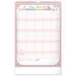 NOTIQUE Nástenný kalendár Rodinný plánovací Hello Kitty XL CZ/SK 2027, 33 x 46 cm