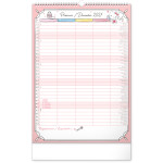 NOTIQUE Nástenný kalendár Rodinný plánovací Hello Kitty XL CZ/SK 2027, 33 x 46 cm