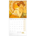 NOTIQUE Poznámkový kalendár Alfons Mucha 2027, 30 x 30 cm