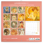 NOTIQUE Poznámkový kalendár Alfons Mucha 2027, 30 x 30 cm