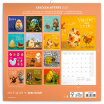 NOTIQUE Poznámkový kalendár Chicken Artists 2027, 30 x 30 cm