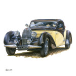 NOTIQUE Poznámkový kalendár Classic Cars – Václav Zapadlík 2027, PLASTIC FREE, 30 x 30 cm
