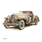 NOTIQUE Poznámkový kalendár Classic Cars – Václav Zapadlík 2027, PLASTIC FREE, 30 x 30 cm