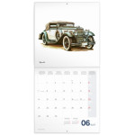 NOTIQUE Poznámkový kalendár Classic Cars – Václav Zapadlík 2027, PLASTIC FREE, 30 x 30 cm