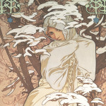 NOTIQUE Poznámkový kalendár Alfons Mucha EN/CZ 2027, 20 x 20 cm