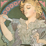 NOTIQUE Poznámkový kalendár Alfons Mucha EN/CZ 2027, 20 x 20 cm