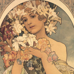 NOTIQUE Poznámkový kalendár Alfons Mucha EN/CZ 2027, 20 x 20 cm