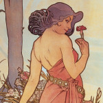 NOTIQUE Poznámkový kalendár Alfons Mucha EN/CZ 2027, 20 x 20 cm