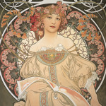 NOTIQUE Poznámkový kalendár Alfons Mucha EN/CZ 2027, 20 x 20 cm
