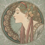 NOTIQUE Poznámkový kalendár Alfons Mucha EN/CZ 2027, 20 x 20 cm