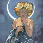 NOTIQUE Poznámkový kalendár Alfons Mucha EN/CZ 2027, 20 x 20 cm