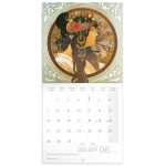 NOTIQUE Poznámkový kalendár Alfons Mucha EN/CZ 2027, 20 x 20 cm