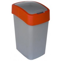 Smetný kôš s odchylovacím vrchnákom na triedenie odpadu plastový 50 l CURVER červený sivý
