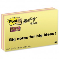 Post-it Meeting Notes 149 x 200 mm 4 farby