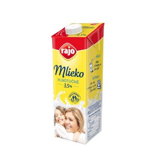 Trvanlivé mlieko Rajo 1l plnotučné 3,5%