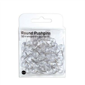 Pripináčky guľaté priehľadné