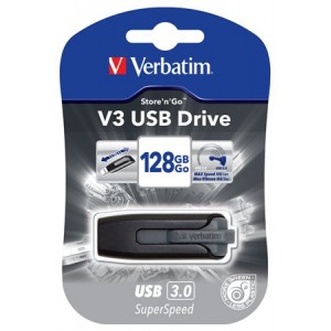 USB kľúč Verbatim V3 128GB USB 3.0 80/25 MB/sec čierno-sivý
