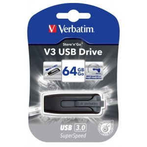 USB kľúč Verbatim V3 64GB USB 3.0 60/12 MB/sec čierno-sivý