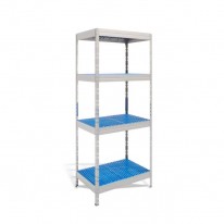 Policový regál so 4 plastovými policami, š.75 x h.50 x v.180 cm
