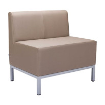 Jednkreslo Steve, celočalúnené, š. 80 cm, zdravot. ekokoža béžová KN0020, sivá konštrukcia