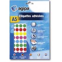 Etikety kruhové 15mm Agipa A5 mix 5 farieb
