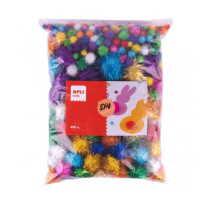 Pom-pom rôznych trblietavých farieb - MAXI formát