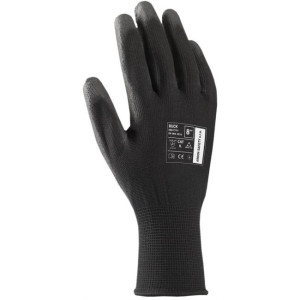 Rukavice polyester, polomáčané BUCK čierne veľ. 9/L