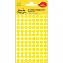 Etikety kruhové 8mm Avery odnímateľné žlté