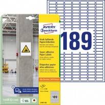 Etikety univerzálne 25,4x10mm Avery A4, silne lepivé 20 hárkov
