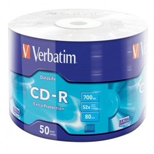 CD-R disk 700MB 52x zmršťovacie balenie Verbatim DataLife