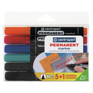 Sada permanentných popisovačov Centropen 8566/5+1
