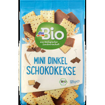 Mini špaldové maslové keksy polomáčané v mliečnej čokoláde, 125 g