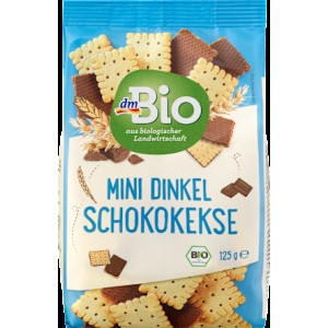 Mini špaldové maslové keksy polomáčané v mliečnej čokoláde, 125 g
