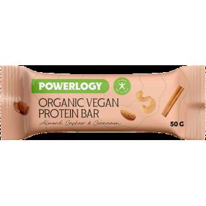 Vegánska proteínová tyčinka Organic s mandľami, kešu orieškami a škoricou, 50 g