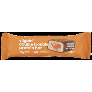 Proteínová tyčinka double trouble vanilla salted caramel, 55 g